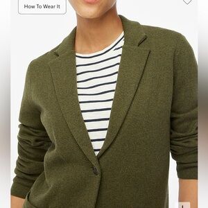 EUC J. Crew Schoolboy Sweater Blazer in heather loden (olive green) XL
